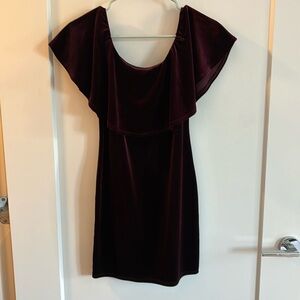 Deep red velvet dress